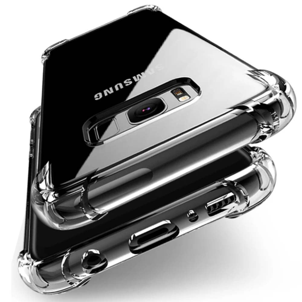 Telefoonhoesje Geschikt voor Samsung Galaxy S8 Plus transparant shockproof TPU siliconen hoesje met stootrand