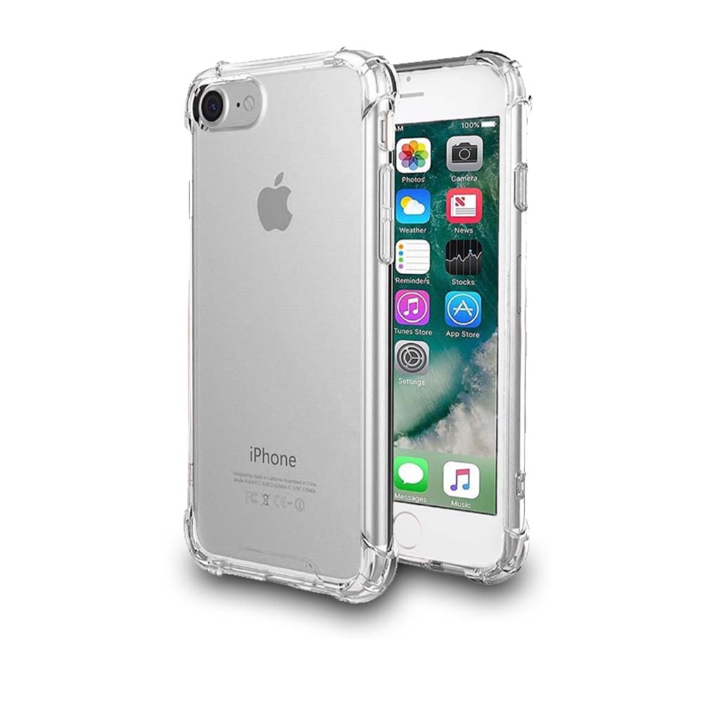 Telefoonhoesje Geschikt voor iPhone SE(2020) transparant hoesje flexibel met stootrand