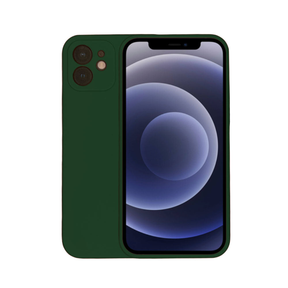 Telefoonhoesje Geschikt voor
iPhone 12 siliconen hoesje - Backcover Siliconen Case - Donkergroen