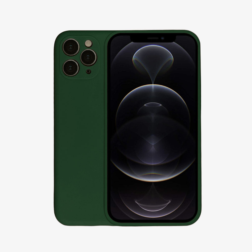 Telefoonhoesje Geschikt voor
iPhone 12 Mini siliconen hoesje - Backcover Siliconen Case - Donkergroen