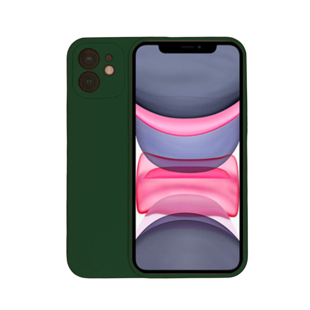 Telefoonhoesje Geschikt voor
iPhone 11 siliconen hoesje - Backcover Siliconen Case - Donkergroen