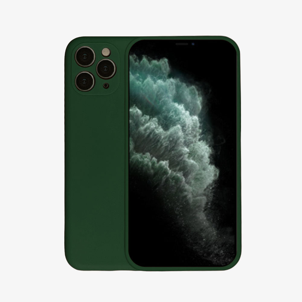 Telefoonhoesje Geschikt voor
iPhone 11 Pro Max siliconen hoesje - Backcover Siliconen Case - Donkergroen