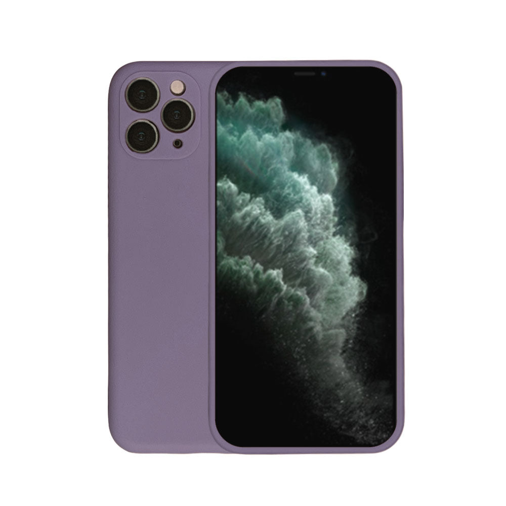Telefoonhoesje Geschikt voor
iPhone 11 Pro Max siliconen hoesje - Backcover Siliconen Case - Paars Grijs