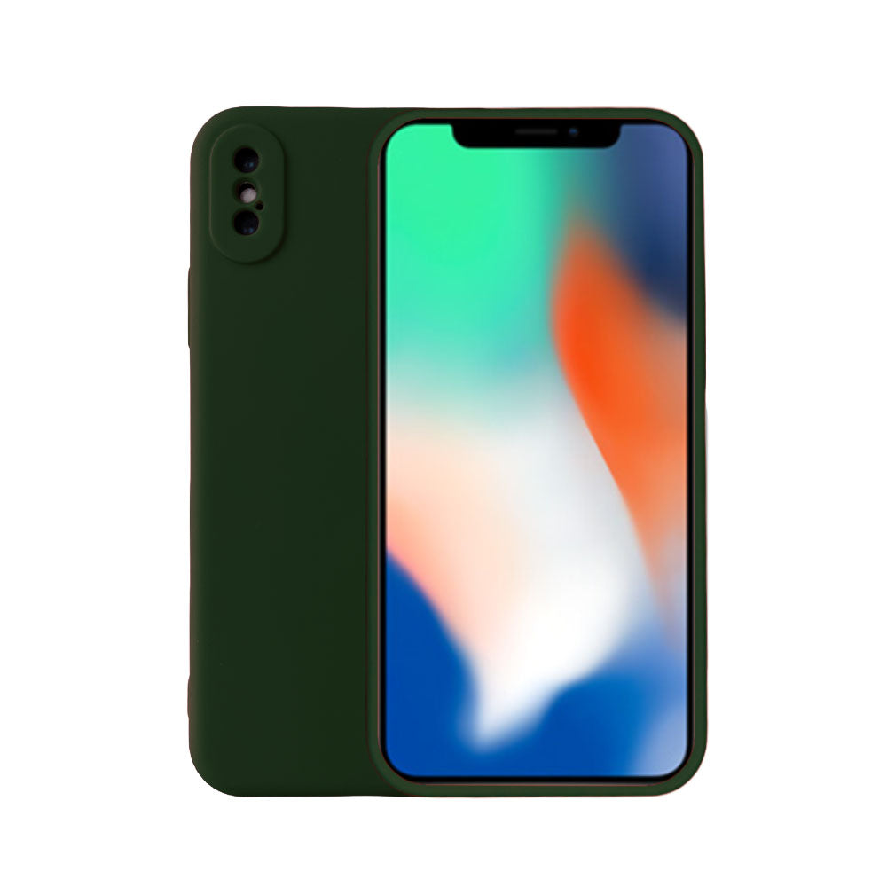 Telefoonhoesje Geschikt voor
iPhone Xr siliconen hoesje - Backcover Siliconen Case - Donkergroen