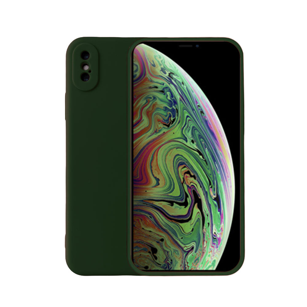 Telefoonhoesje Geschikt voor
iPhone Xs Max siliconen hoesje - Backcover Siliconen Case - Donkergroen