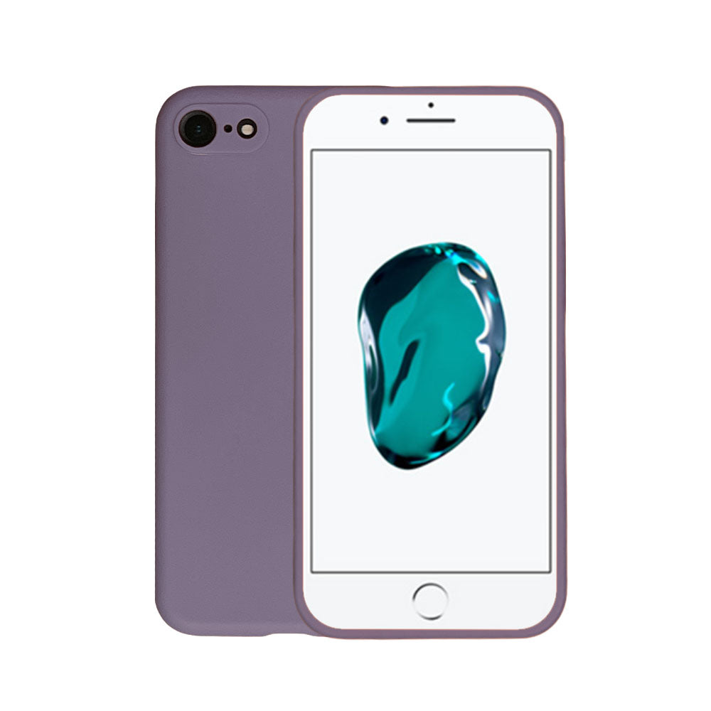 Telefoonhoesje Geschikt voor
iPhone 7/8 siliconen hoesje - Backcover Siliconen Case - Paars Grijs