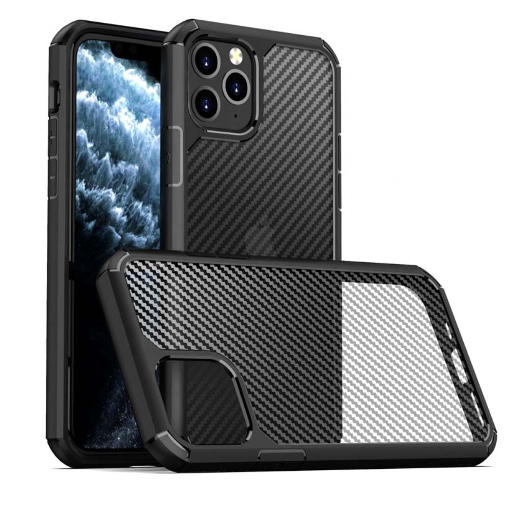 iPhone 12 Pro Max carbon hoesje - Zwart