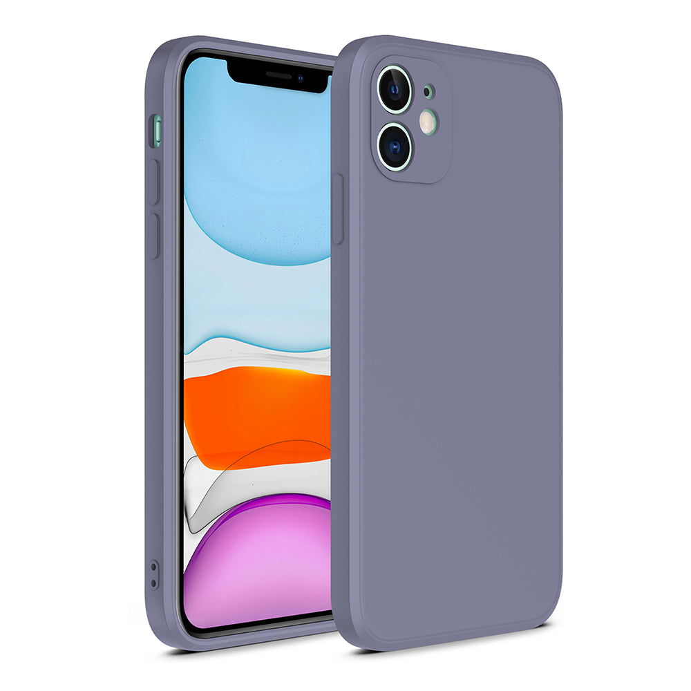 iPhone 12 Mini siliconen hoesje met zachte binnenkant - Paars Grijs