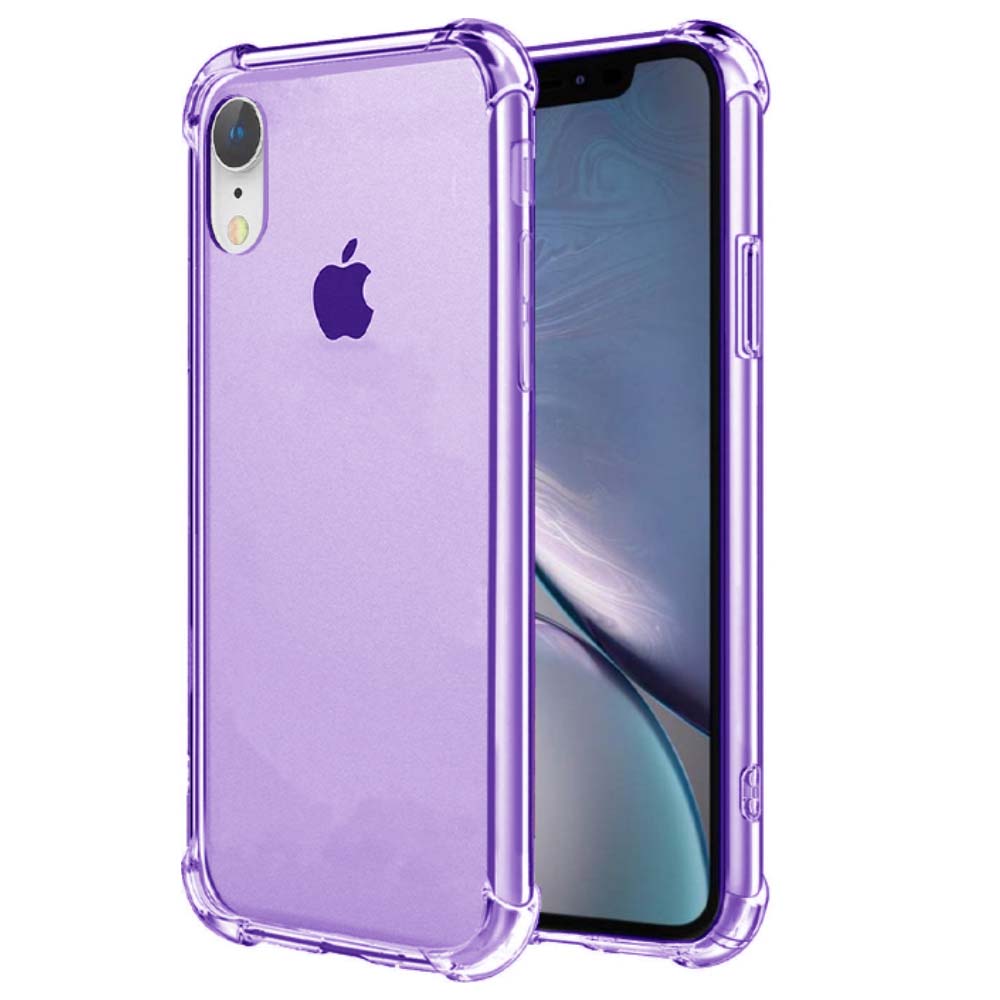 iPhone Xr transparant siliconen hoesje - Paars