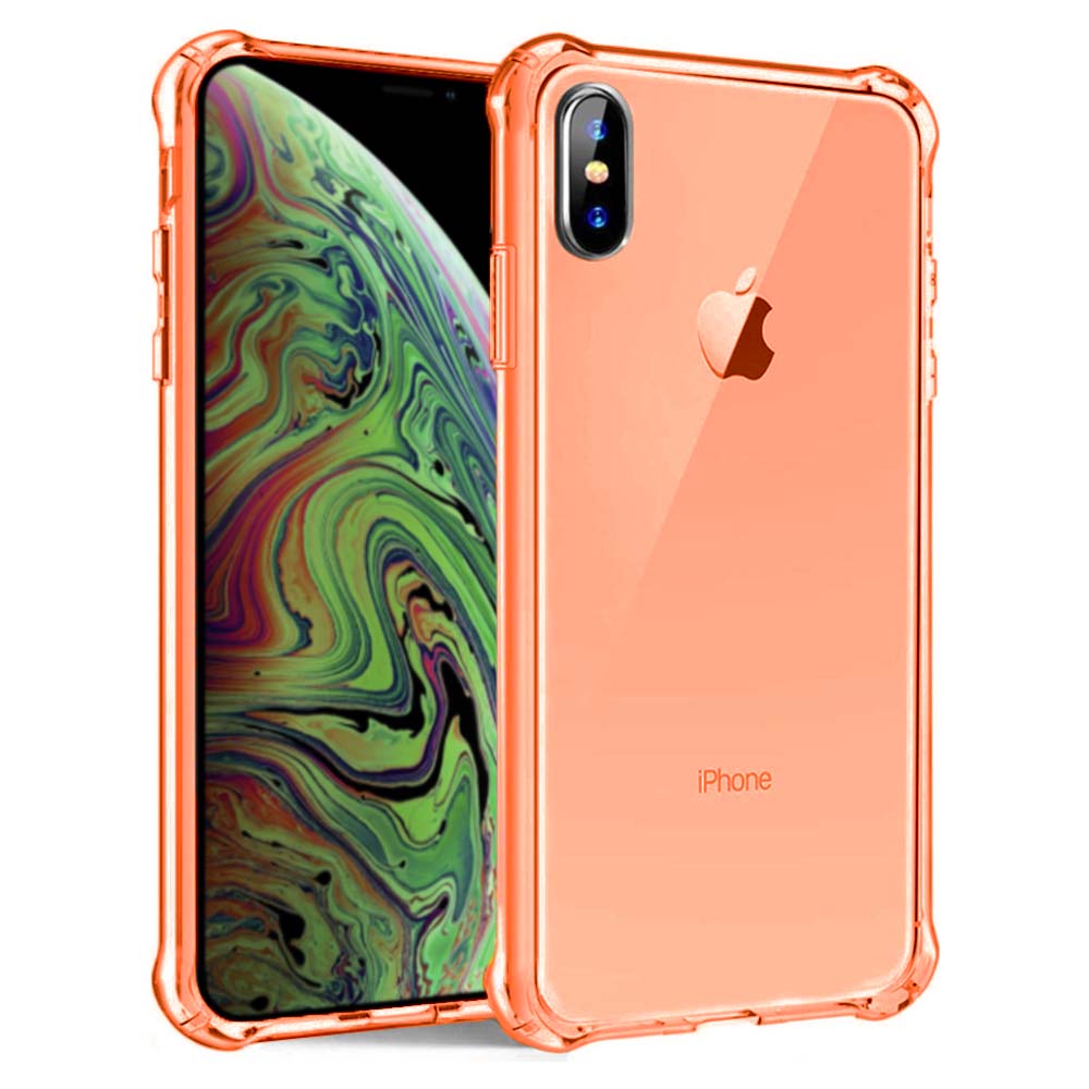 iPhone Xs Max transparant siliconen hoesje - Oranje
