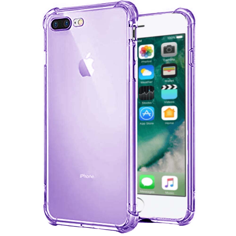 iPhone 7/8 Plus transparant siliconen hoesje - Paars