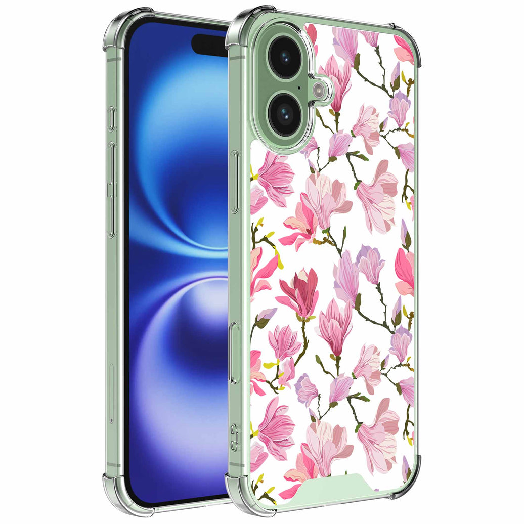 Geschikt voor iPhone 16 Telefoonhoesje
met Fuchsia Bloemen opdruk - Draadloos op te laden - Shockproof Siliconen TPU
Strong Case - Sterk Schokbestendig Telefoonhoesje