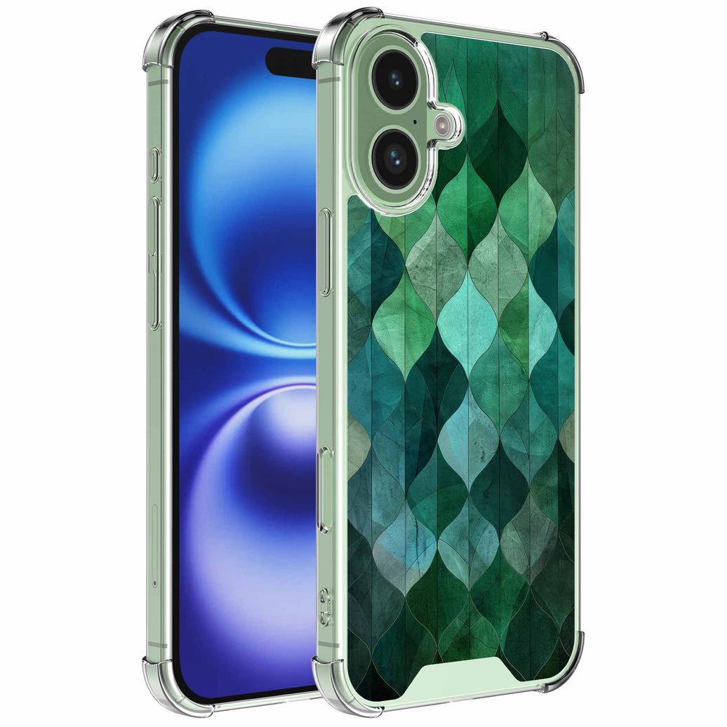 Geschikt voor iPhone 16 Telefoonhoesje
met Groene Bladeren opdruk - Draadloos op te laden - Shockproof Siliconen TPU
Strong Case - Sterk Schokbestendig Telefoonhoesje