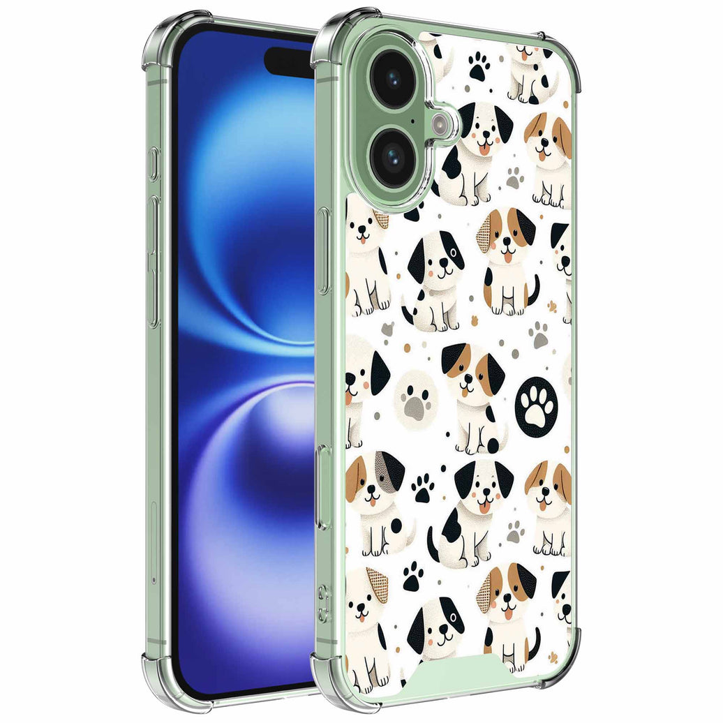 Geschikt voor iPhone 16 Telefoonhoesje
met Honden en Pootjes opdruk - Draadloos op te laden - Shockproof Siliconen
TPU Strong Case - Sterk Schokbestendig Telefoonhoesje