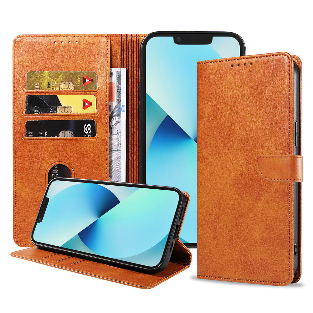 Geschikt voor iPhone 13 Mini
Telefoonhoesje Kunstleer met Magnetisch lipje en Pasjeshouder Book Case met
Klepje - Bruin - Smartphonica