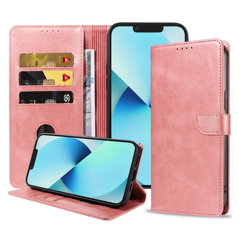 Geschikt voor iPhone 13 Mini
Telefoonhoesje Kunstleer met Magnetisch lipje en Pasjeshouder Book Case met
Klepje - Roze - Smartphonica