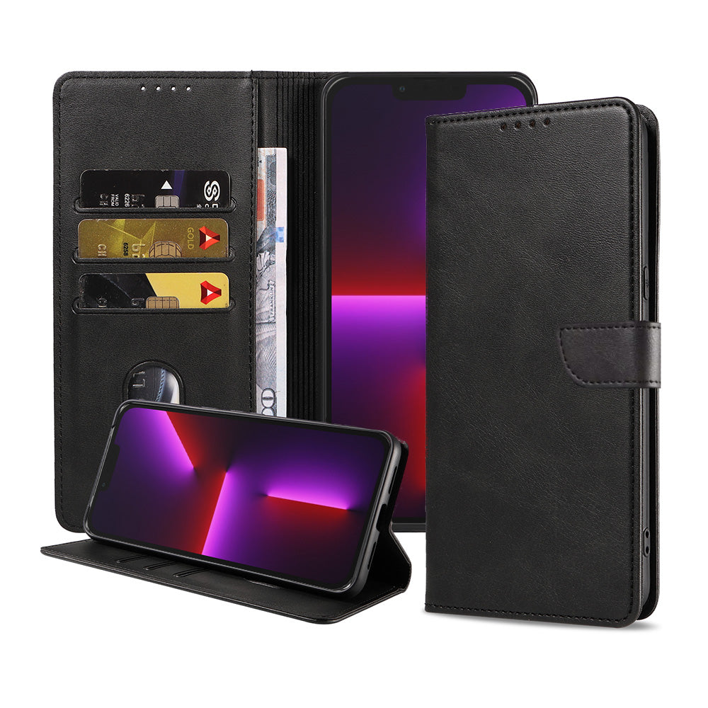 Geschikt voor iPhone 13 Pro Max
Telefoonhoesje Kunstleer met Magnetisch lipje en Pasjeshouder Book Case met
Klepje - Zwart - Smartphonica