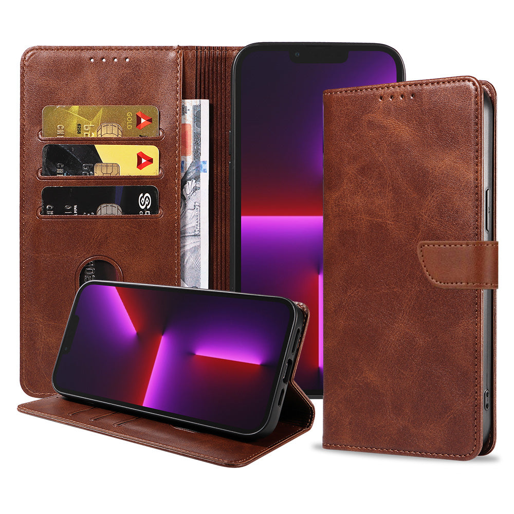 Geschikt voor iPhone 13 Pro
Telefoonhoesje Kunstleer met Magnetisch lipje en Pasjeshouder Book Case met
Klepje - Donkerbruin - Smartphonica