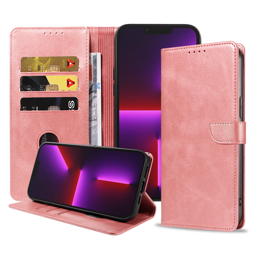 Geschikt voor iPhone 13 Pro
Telefoonhoesje Kunstleer met Magnetisch lipje en Pasjeshouder Book Case met
Klepje - Roze - Smartphonica
