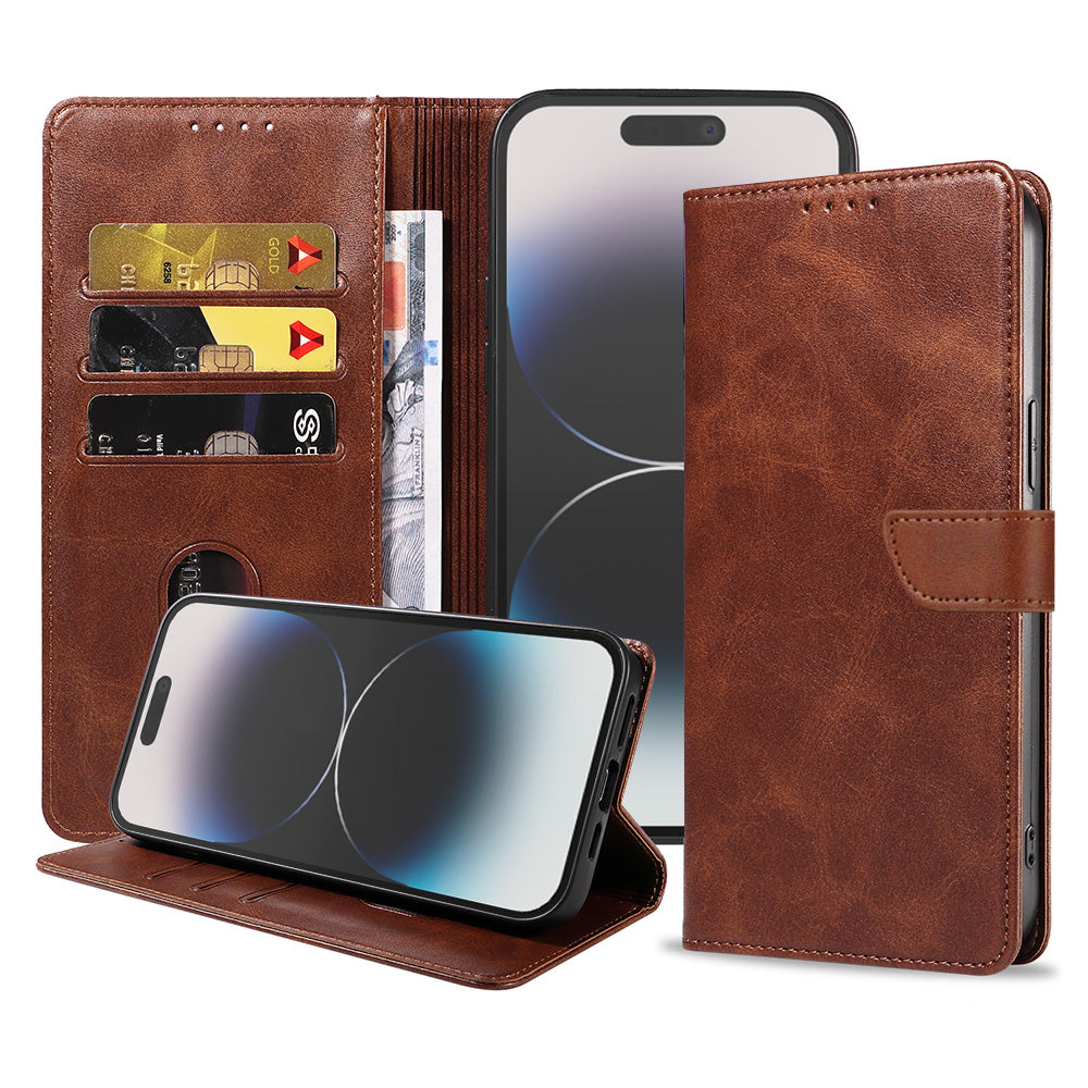 Geschikt voor iPhone 14 Pro Max
Telefoonhoesje Kunstleer met Magnetisch lipje en Pasjeshouder Book Case met
Klepje - Donkerbruin - Smartphonica