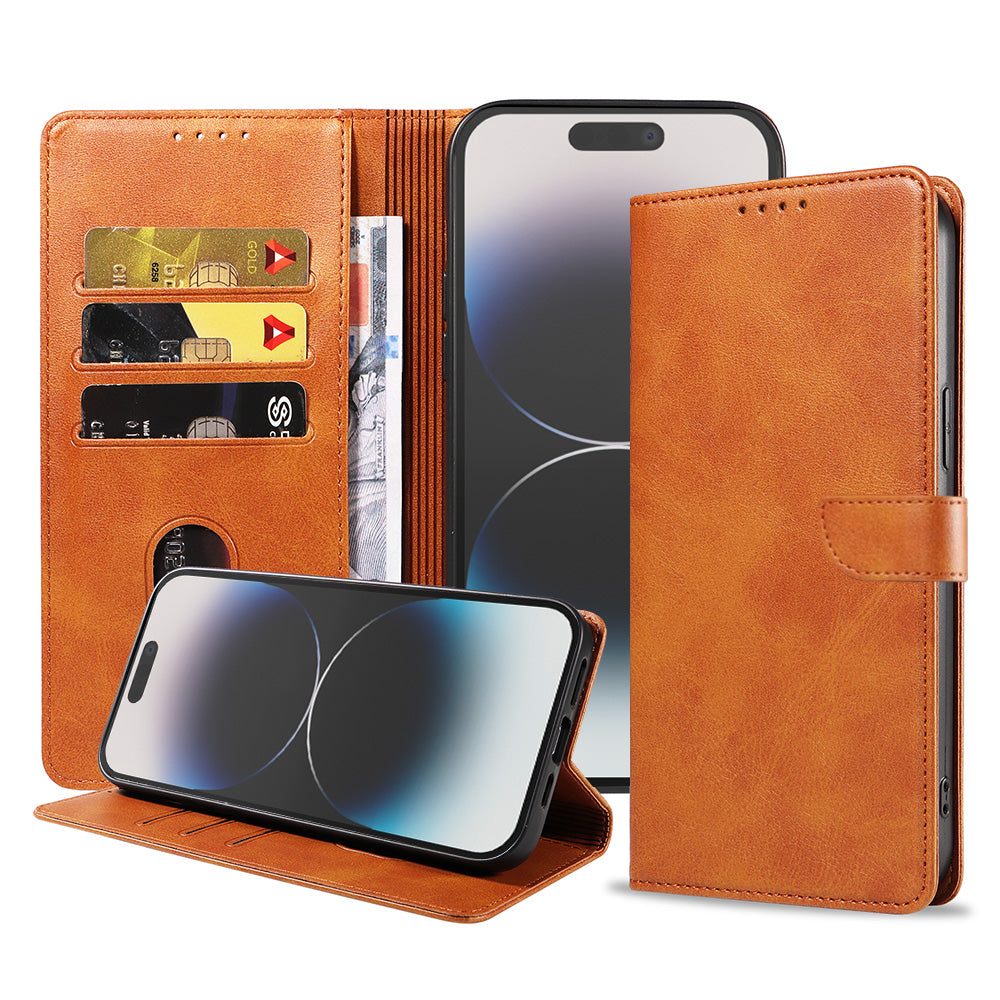 Geschikt voor iPhone 14 Pro
Telefoonhoesje Kunstleer met Magnetisch lipje en Pasjeshouder Book Case met
Klepje - Bruin - Smartphonica