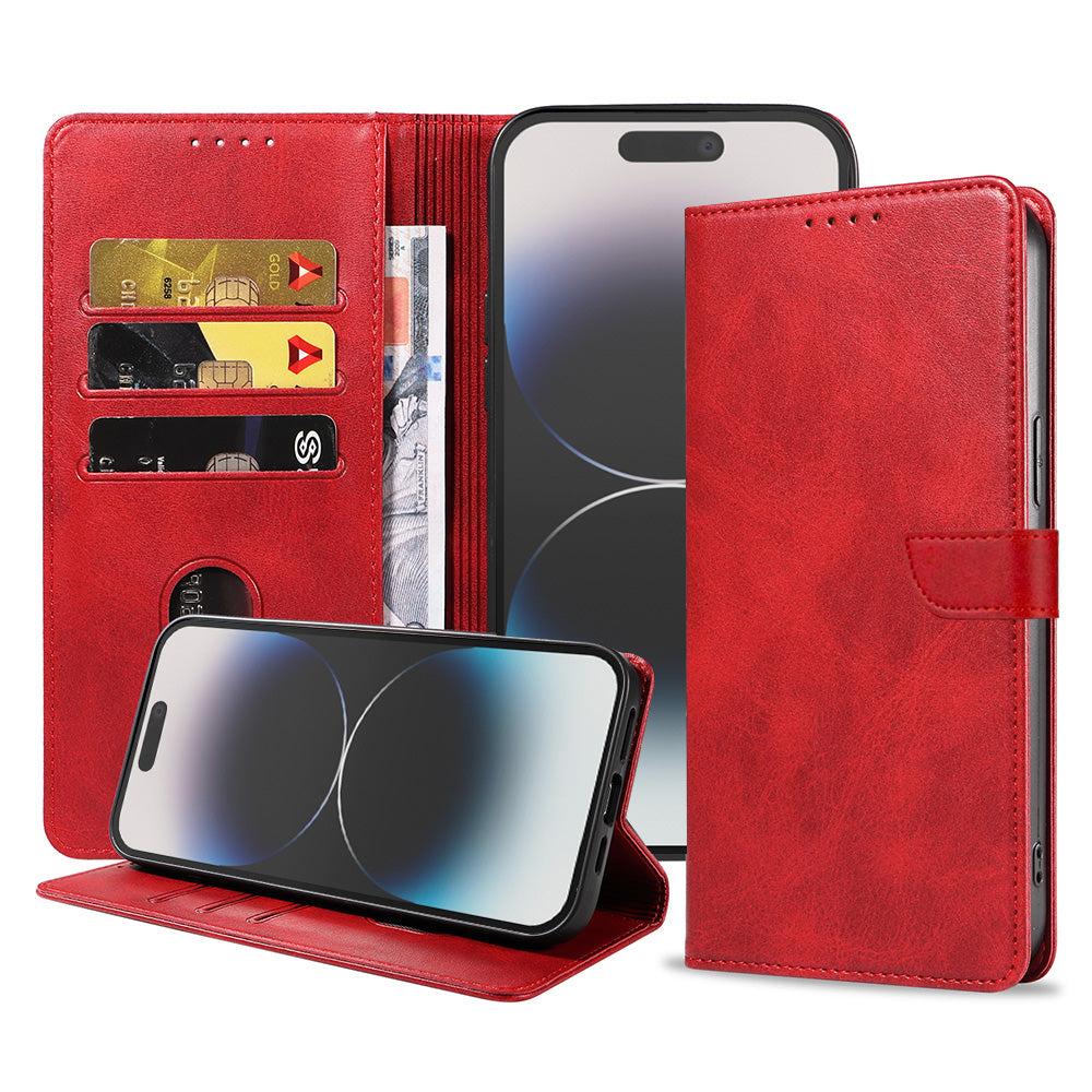Geschikt voor iPhone 14 Pro
Telefoonhoesje Kunstleer met Magnetisch lipje en Pasjeshouder Book Case met
Klepje - Rood - Smartphonica
