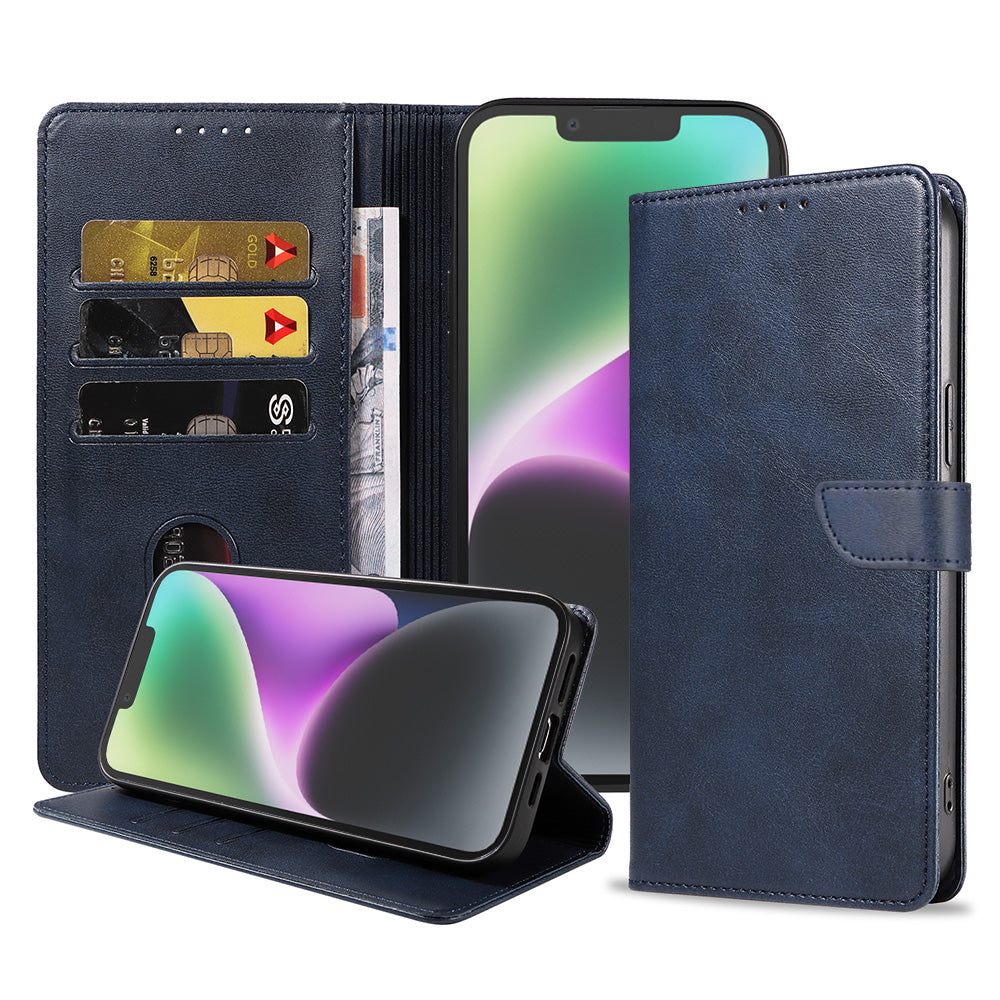 Geschikt voor iPhone
14 Telefoonhoesje Kunstleer met Magnetisch lipje en Pasjeshouder Book Case
met Klepje - Blauw - Smartphonica