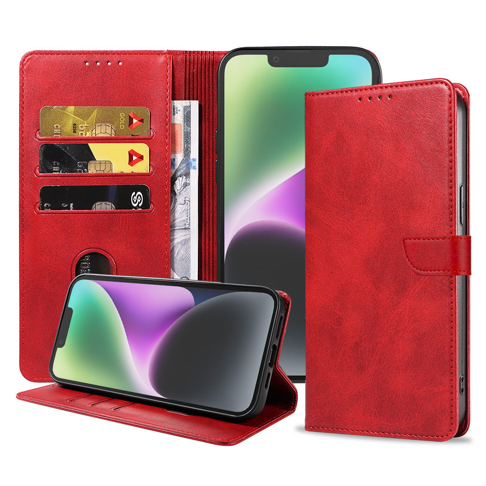 Geschikt voor iPhone 14 Telefoonhoesje
Kunstleer met Magnetisch lipje en Pasjeshouder Book Case met Klepje - Rood -
Smartphonica