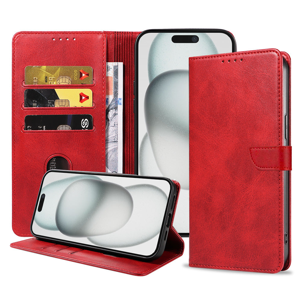 Geschikt voor iPhone 15 Plus
Telefoonhoesje Kunstleer met Magnetisch lipje en Pasjeshouder Book Case met
Klepje - Rood - Smartphonica