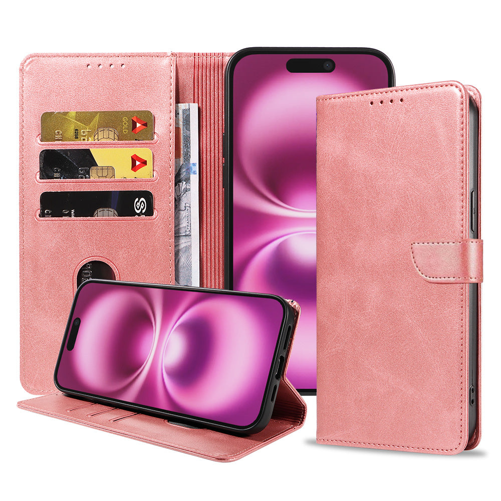 Geschikt voor iPhone 16 Plus
Telefoonhoesje Kunstleer met Magnetisch lipje en Pasjeshouder Book Case met
Klepje - Roze - Smartphonica