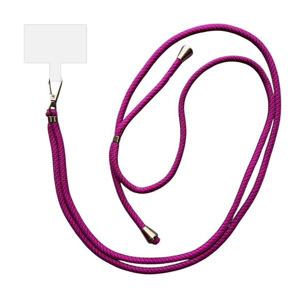 Smartphonica Telefoonkoord Universeel -
verstelbaar afneembaar koord voor mobiele telefoon - 150 CM - Telefoonketting
Paars Roze