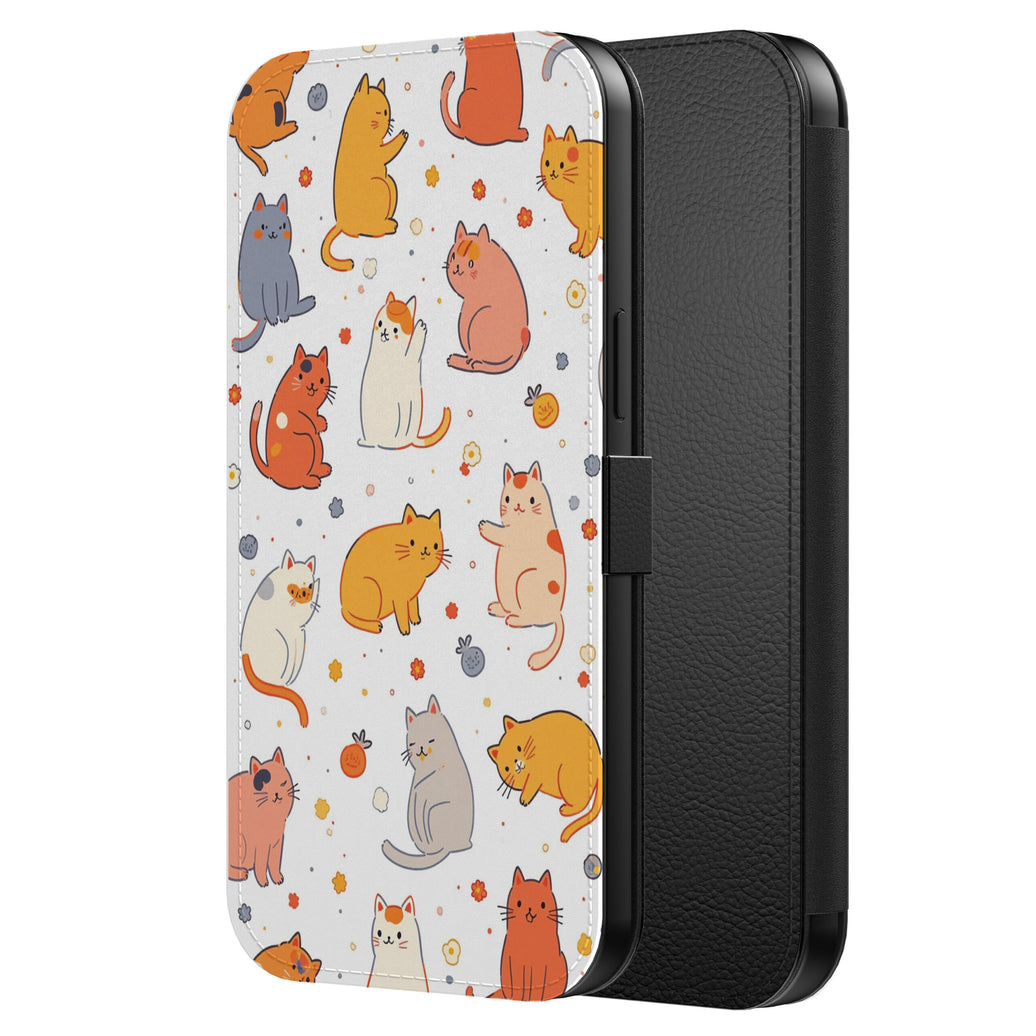 Telefoonhoesje Geschikt voor
iPhone 15 Pro Max Kunstleren Bookcase Hoesje met Magnetisch Lipje en
Pasjeshouder met Katten Opdruk