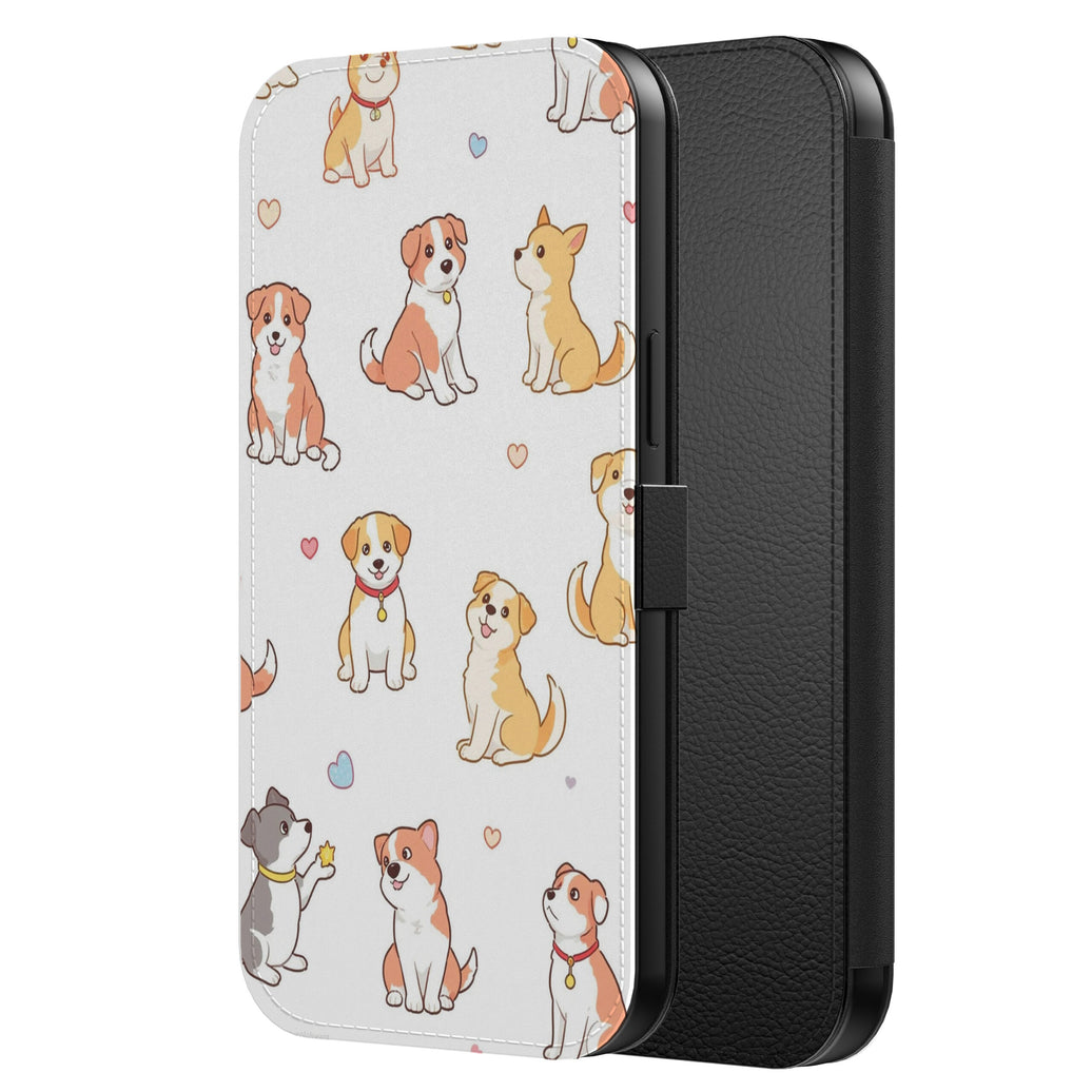 Telefoonhoesje Geschikt voor
iPhone 6/6s Kunstleren Bookcase Hoesje met Magnetisch Lipje en Pasjeshouder
met Honden Opdruk