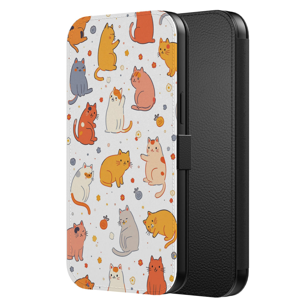 Telefoonhoesje Geschikt voor
iPhone 7/8 Plus Kunstleren Bookcase Hoesje met Magnetisch Lipje en
Pasjeshouder met Katten Opdruk