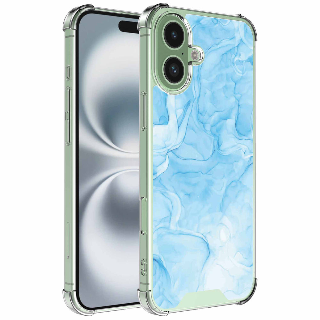 Geschikt voor iPhone 16 Plus
Telefoonhoesje met Lichtblauw Marmer opdruk - Draadloos op te laden -
Shockproof Siliconen TPU Strong Case - Sterk Schokbestendig Telefoonhoesje