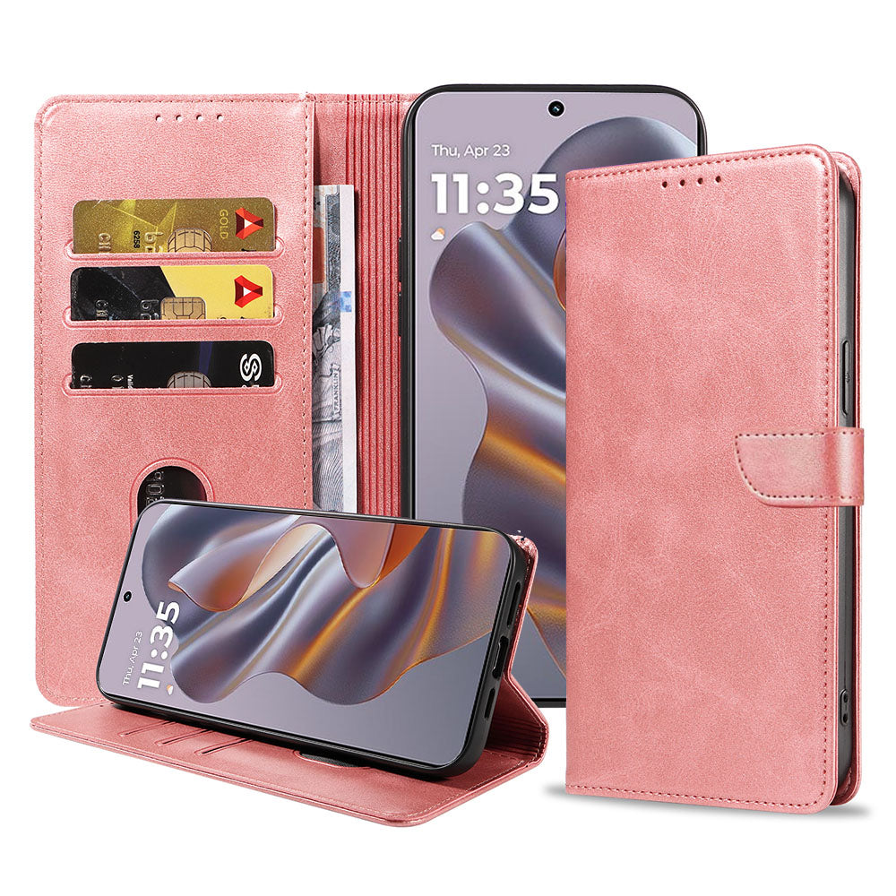 Geschikt voor Motorola Edge 50 Neo
Telefoonhoesje Kunstleer met Magnetisch lipje en Pasjeshouder Book Case met
Klepje - Walletcase with Cardslot - Rosé Goud - Smartphonica