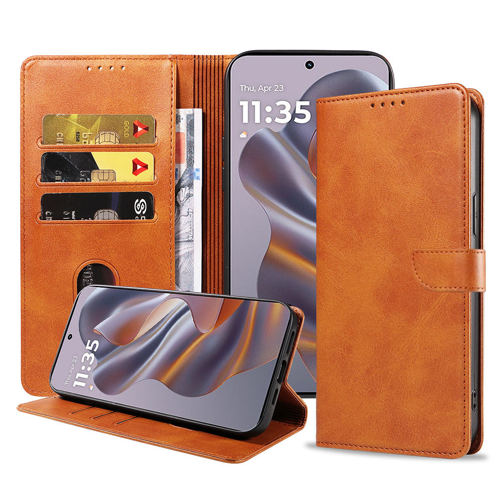 Geschikt voor Motorola Edge 50 Neo
Telefoonhoesje Kunstleer met Magnetisch lipje en Pasjeshouder Book Case met
Klepje - Walletcase with Cardslot - Bruin - Smartphonica