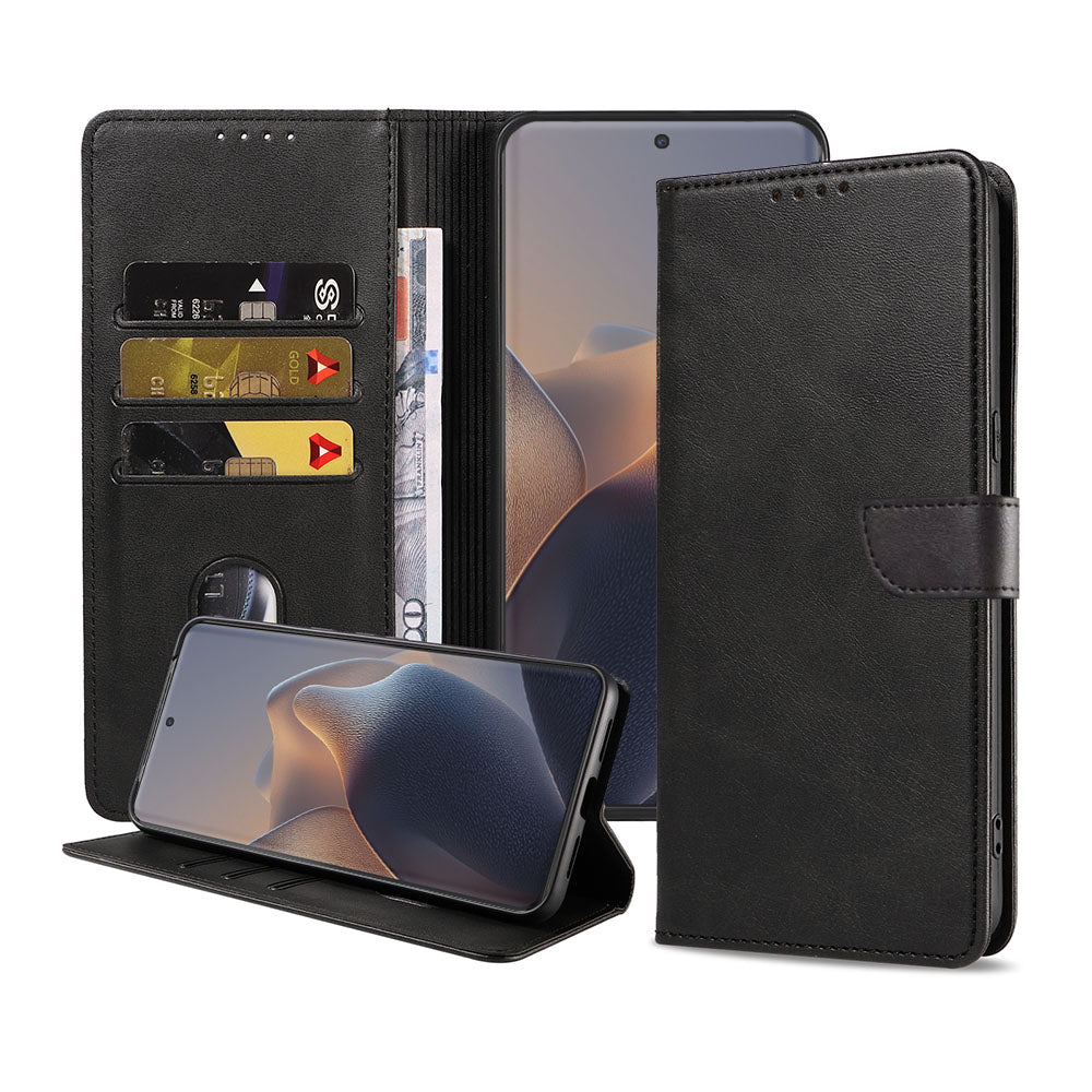 Geschikt voor Motorola Edge 60 Fusion
Telefoonhoesje Kunstleer met Magnetisch lipje en Pasjeshouder Book Case met
Klepje - Walletcase with Cardslot - Zwart - Smartphonica