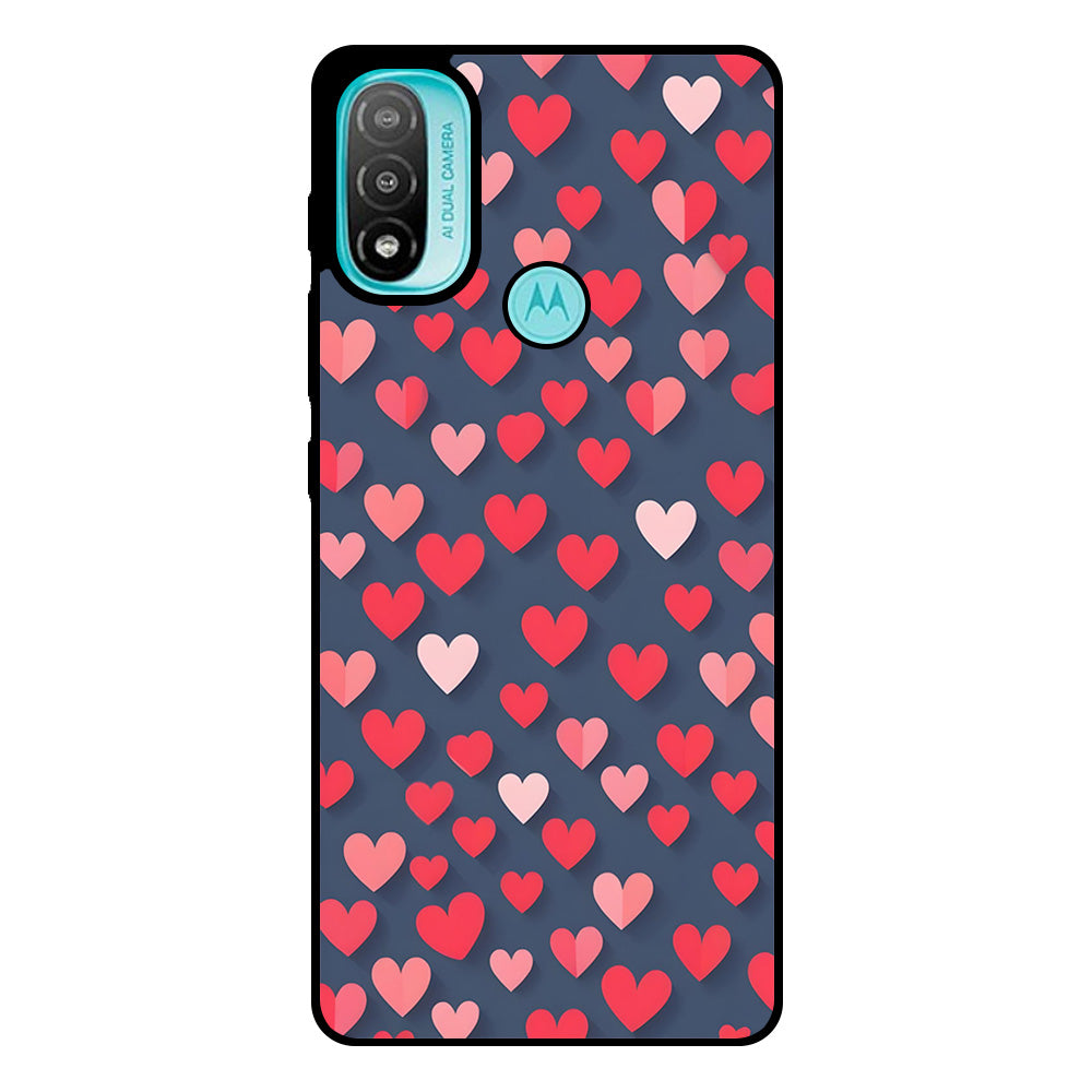 Telefoonhoesje Geschikt voor
Motorola Moto E20 met Hartjes Opdruk - TPU Backcover Case With Heart Design