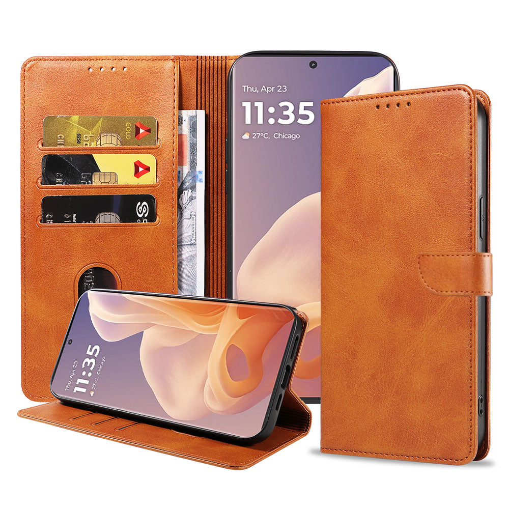 Geschikt voor Motorola Edge 50 Fusion /
Moto G85 Telefoonhoesje Kunstleer met Magnetisch lipje en Pasjeshouder Book
Case met Klepje - Walletcase with Cardslot - Bruin - Smartphonica
