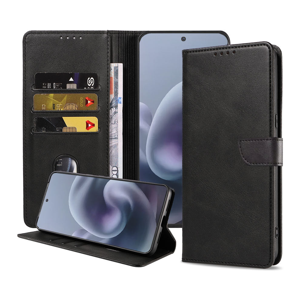 Geschikt voor Motorola Moto G86
Telefoonhoesje Kunstleer met Magnetisch lipje en Pasjeshouder Book Case met
Klepje - Walletcase with Cardslot - Zwart - Smartphonica