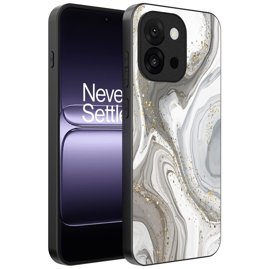 Telefoonhoesje Geschikt voor OnePlus 13T met marmer
opdruk - TPU backcover case marble design - Zilver
