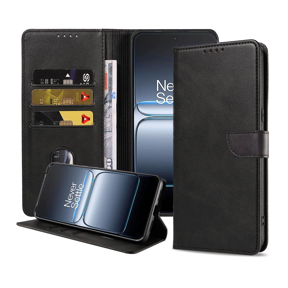 Geschikt voor OnePlus Nord 5
Telefoonhoesje Kunstleer met Magnetisch lipje en Pasjeshouder Book Case met
Klepje - Walletcase with Cardslot - Zwart - Smartphonica