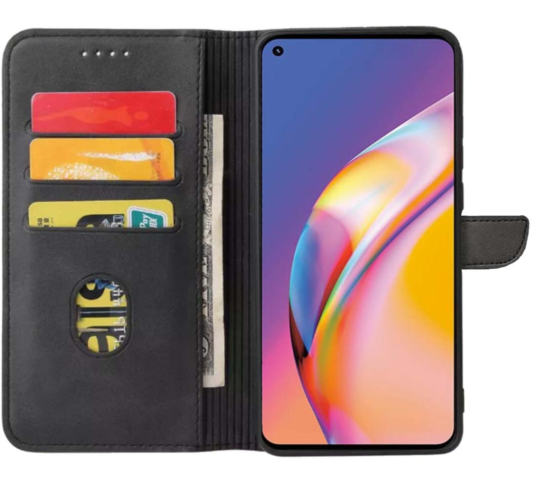Geschikt voor Oppo A94 Telefoonhoesje
Kunstleer met Magnetisch lipje en Pasjeshouder Book Case met Klepje - Zwart -
Smartphonica