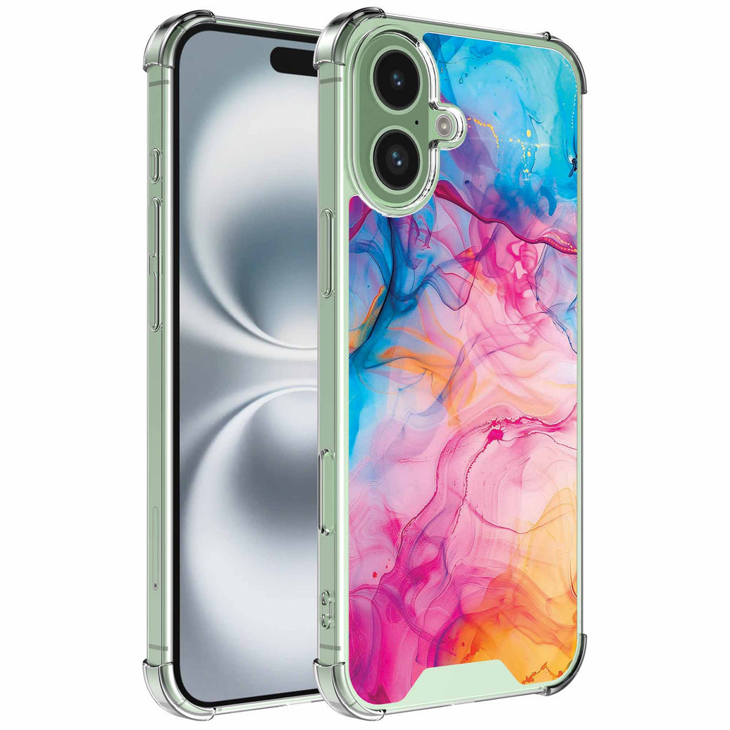 Geschikt voor iPhone 16 Plus
Telefoonhoesje met Regenboog Acryl Marmer opdruk - Draadloos op te laden -
Shockproof Siliconen TPU Strong Case - Sterk Schokbestendig Telefoonhoesje