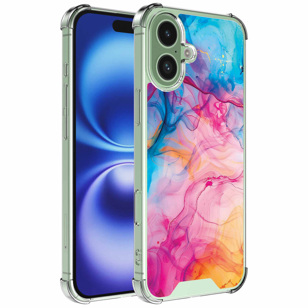 Geschikt voor iPhone 16 Telefoonhoesje
met Regenboog Acryl Marmer opdruk - Draadloos op te laden - Shockproof
Siliconen TPU Strong Case - Sterk Schokbestendig Telefoonhoesje