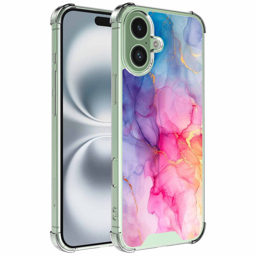 Geschikt voor iPhone 16 Plus
Telefoonhoesje met Regenboog Marmer opdruk - Draadloos op te laden -
Shockproof Siliconen TPU Strong Case - Sterk Schokbestendig Telefoonhoesje