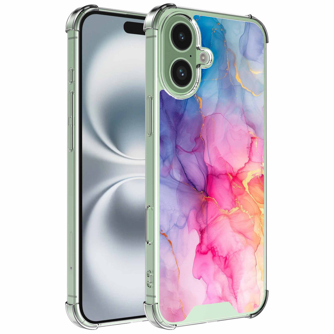 Geschikt voor iPhone 16 Plus
Telefoonhoesje met Regenboog Marmer opdruk - Draadloos op te laden -
Shockproof Siliconen TPU Strong Case - Sterk Schokbestendig Telefoonhoesje