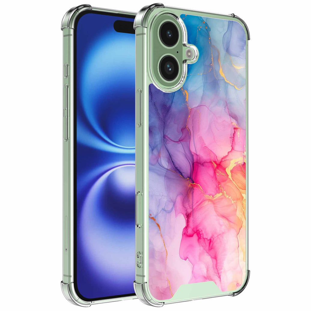 Geschikt voor iPhone 16 Telefoonhoesje
met Regenboog Marmer opdruk - Draadloos op te laden - Shockproof Siliconen
TPU Strong Case - Sterk Schokbestendig Telefoonhoesje