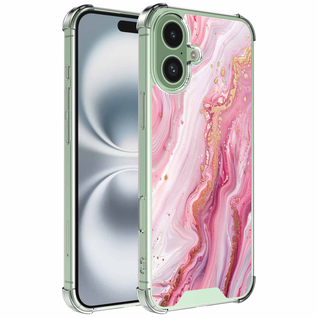 Geschikt voor iPhone 16 Plus
Telefoonhoesje met Roze Goud Marmer opdruk - Draadloos op te laden -
Shockproof Siliconen TPU Strong Case - Sterk Schokbestendig Telefoonhoesje